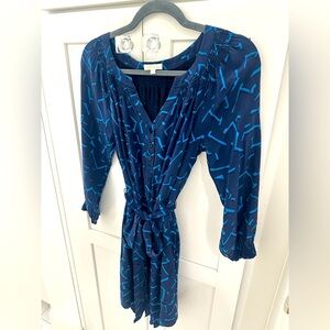 Adorable Shoshanna blue print silk dress-size 2